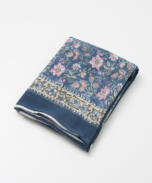 collex（コレックス）の「ブロックプリント マルチクロス 145×225㎝（インテリア雑貨・レディース・ピンク・フリー）」の3枚目の写真