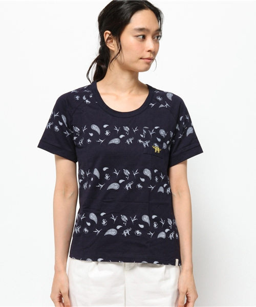 OUTLET(アウトレット)の「【CIAOPANIC TYPY】POC総柄ボーダーTEE(Tシャツ/カットソー・レディース・ネイビー・FREE)」の2枚目の写真