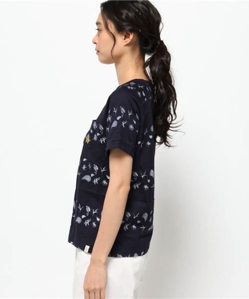 OUTLET(アウトレット)の「【CIAOPANIC TYPY】POC総柄ボーダーTEE(Tシャツ/カットソー・レディース・ネイビー・FREE)」の3枚目の写真