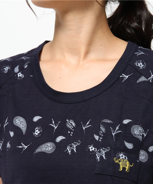 OUTLET(アウトレット)の「【CIAOPANIC TYPY】POC総柄ボーダーTEE(Tシャツ/カットソー・レディース・ネイビー・FREE)」の5枚目の写真