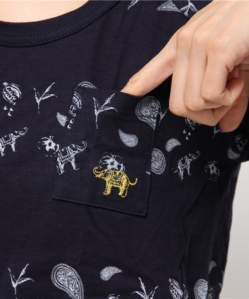 OUTLET(アウトレット)の「【CIAOPANIC TYPY】POC総柄ボーダーTEE(Tシャツ/カットソー・レディース・ネイビー・FREE)」の7枚目の写真