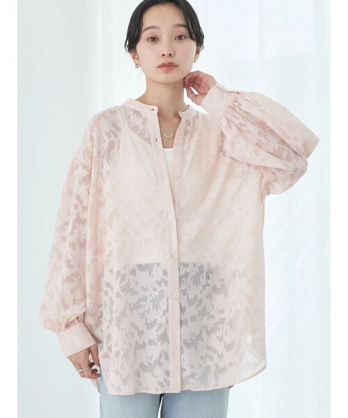 セール】フラワージャガードシアーシャツ（シャツ/ブラウス）｜earth