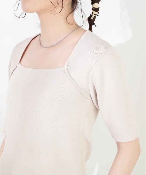 N.（N. Natural Beauty Basic）（エヌエヌナチュラルビューティーベーシック）の「◆トラペーズネックリブニット（ニット/セーター・レディース・ライトグレー/チョコ/マスタード・MEDIUM）」の13枚目の写真