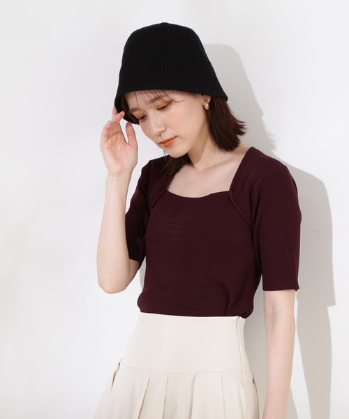 N.（N. Natural Beauty Basic）（エヌエヌナチュラルビューティーベーシック）の「◆トラペーズネックリブニット（ニット/セーター・レディース・ライトグレー/チョコ/マスタード・MEDIUM）」の19枚目の写真