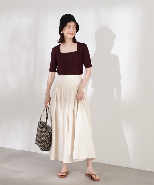 N.（N. Natural Beauty Basic）（エヌエヌナチュラルビューティーベーシック）の「◆トラペーズネックリブニット（ニット/セーター・レディース・ライトグレー/チョコ/マスタード・MEDIUM）」の21枚目の写真
