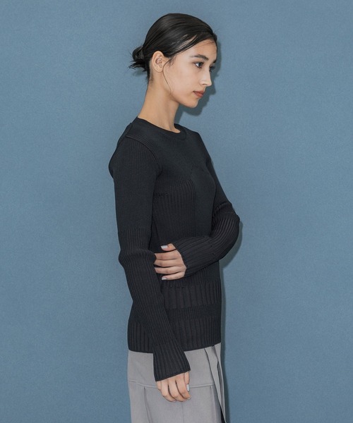 UNITED TOKYO(ユナイテッドトウキョウ)の「コルテットリブプルオーバー|ウォッシャブル(ニット/セーター・レディース・ホワイト/ブラック/パープル/ブラウン/グリーン/ミント・FREE)」の21枚目の写真