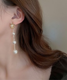 花形3連パールピアス
