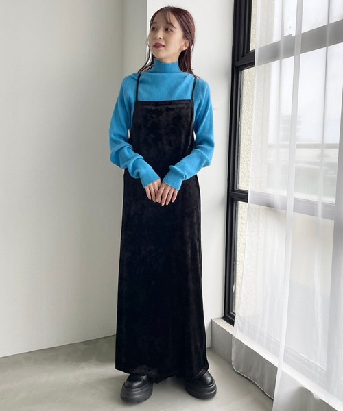 セール】クラッシュベロアキャミワンピース 965919（ワンピース