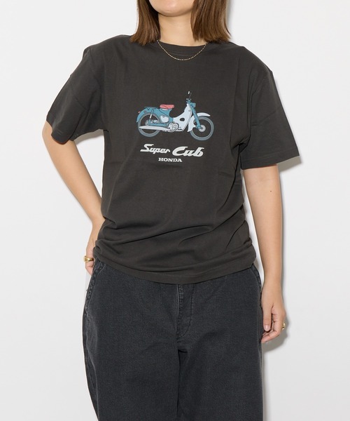 [CAMSHOP] ホンダハンターカブ 半袖Tシャツ 2301HD01-08 ハンターカブベーシックプリント ハンターカブT CT 110 （ダークブラウン） | ヒノデカニWEBストア
