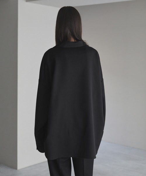 cussil（クシル）の「【cussil/クシル】TRストレッチルーズシルエット2wayオープンカラーロングスリーブシャツ（シャツ/ブラウス・メンズ・ライトグレー/チャコールグレー/ブラック/オフホワイト/ダークブラウン/ダークグリーン/ライトブルー/グレイッシュベージュ・M/L/S）」の22枚目の写真