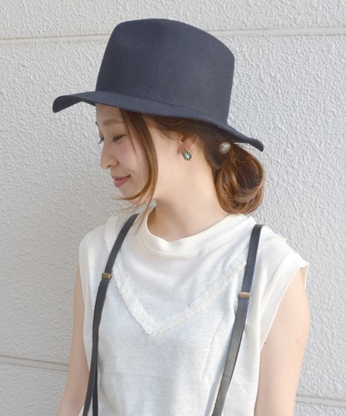 Khaju（カージュ）の「Khaju: フェルトハット□（ハット・レディース・キャメル/ネイビー/ブラック/カーキ・ONE SIZE）」の3枚目の写真