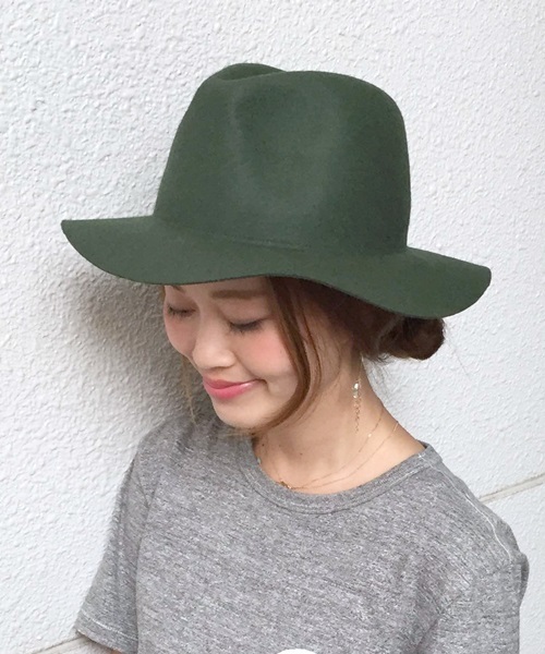 Khaju（カージュ）の「Khaju: フェルトハット□（ハット・レディース・キャメル/ネイビー/ブラック/カーキ・ONE SIZE）」の2枚目の写真