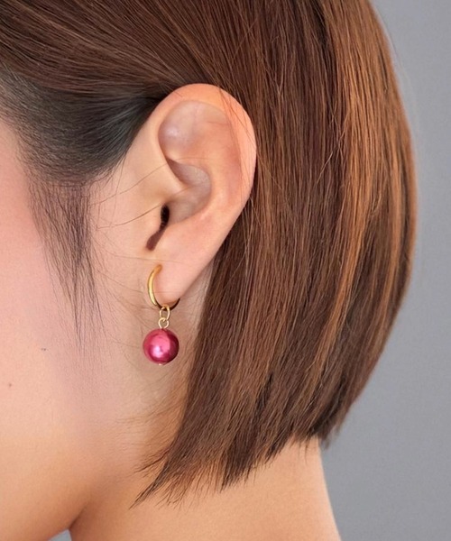 tone（トーン）の「【As】【アレルギー対応】ゆらゆら　小ぶりフープ　イヤリング（サージカルステンレス）(MA)（イヤリング・レディース・シルバー/ゴールド/シルバー系2/ゴールド系2/ブルー/ベージュ/グレー/ホワイト/ピンク/グレー系その他2/ブルー系2/グリーン/パープル/ピンク系2/ピンク系3・FREE）」の19枚目の写真