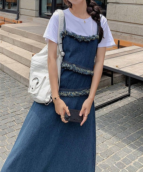 NANEA(ナネア)の「デニム切り替えワンピース(ワンピース・レディース・ブルー・SMALL/MEDIUM)」の8枚目の写真