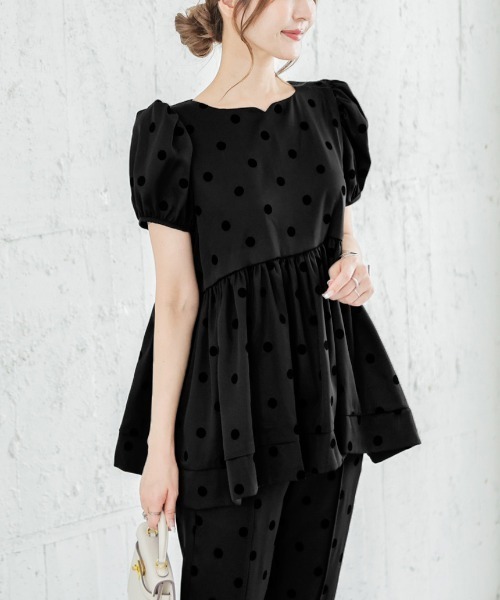 La-gemme（ラジェム）の「ドット柄プルオーバー（Tシャツ/カットソー・レディース・ブラック・M/L）」の10枚目の写真