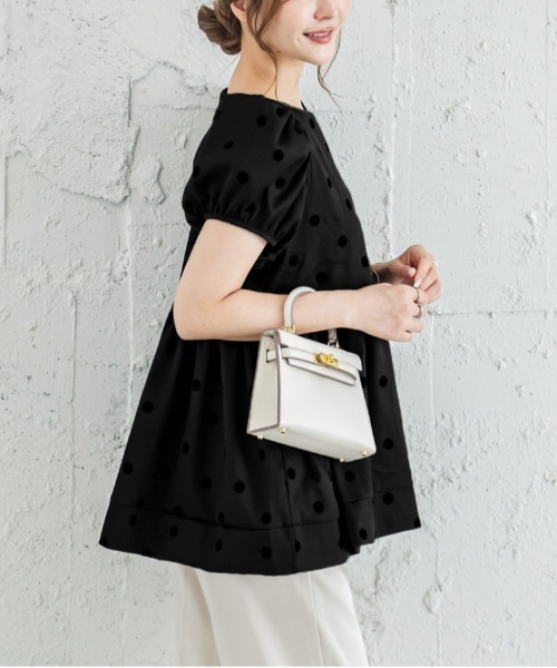 La-gemme（ラジェム）の「ドット柄プルオーバー（Tシャツ/カットソー・レディース・ブラック・M/L）」の7枚目の写真