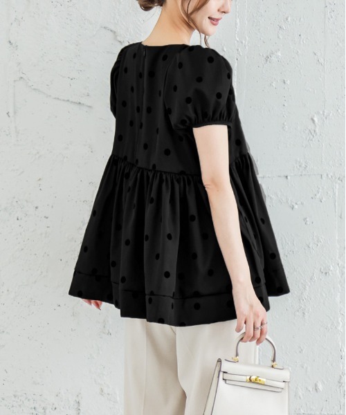 La-gemme（ラジェム）の「ドット柄プルオーバー（Tシャツ/カットソー・レディース・ブラック・M/L）」の15枚目の写真