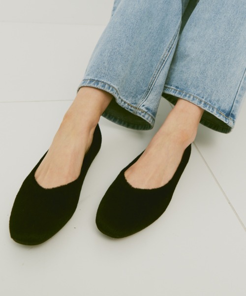 un/neu（アンノイ）の「ハラコラウンドパンプス / フラットシューズ（パンプス・レディース・グリーン/レッド/ブラック・L/M/S）」の7枚目の写真