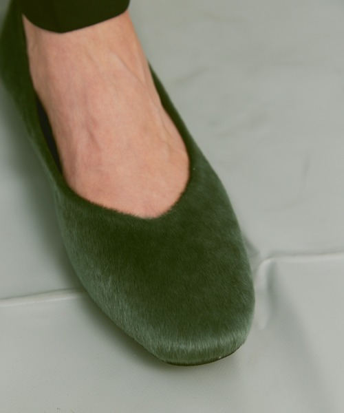 un/neu（アンノイ）の「ハラコラウンドパンプス / フラットシューズ（パンプス・レディース・グリーン/レッド/ブラック・L/M/S）」の18枚目の写真