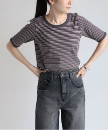 cepo | マルチボーダー５分袖Ｔｅｅ(Tシャツ/カットソー)
