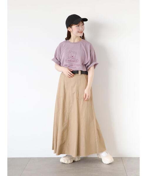 ehka sopo（エヘカソポ）の「くまプリントTシャツ（Tシャツ/カットソー・レディース・オフホワイト/ブルー/ラベンダー/ベージュ・F）」の9枚目の写真