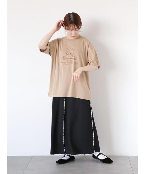 ehka sopo（エヘカソポ）の「くまプリントTシャツ（Tシャツ/カットソー・レディース・オフホワイト/ブルー/ラベンダー/ベージュ・F）」の13枚目の写真