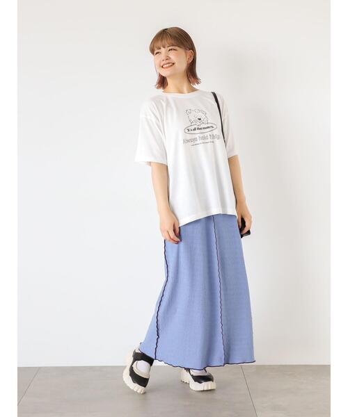 ehka sopo（エヘカソポ）の「くまプリントTシャツ（Tシャツ/カットソー・レディース・オフホワイト/ブルー/ラベンダー/ベージュ・F）」の20枚目の写真