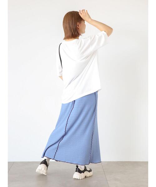 ehka sopo（エヘカソポ）の「くまプリントTシャツ（Tシャツ/カットソー・レディース・オフホワイト/ブルー/ラベンダー/ベージュ・F）」の21枚目の写真