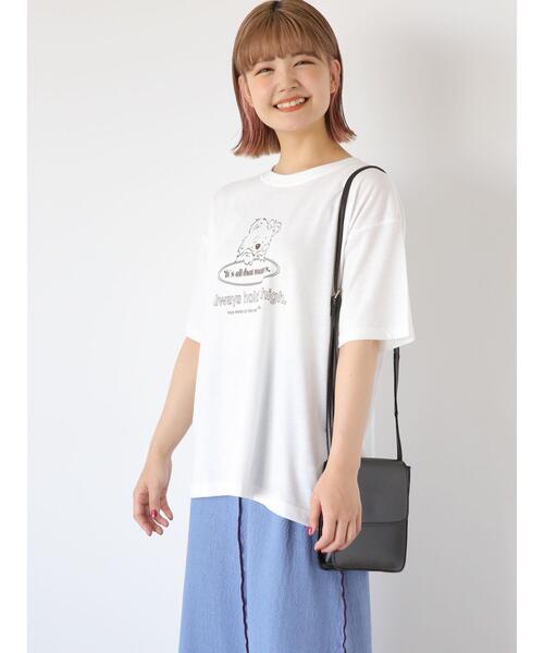 ehka sopo（エヘカソポ）の「くまプリントTシャツ（Tシャツ/カットソー・レディース・オフホワイト/ブルー/ラベンダー/ベージュ・F）」の22枚目の写真