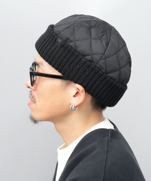 ReqHatter(レックハッター)の「キルティング ワイドリブ ロールワッチ(ニットキャップ/ビーニー・メンズ・ブラック/カーキ・FREE)」の12枚目の写真