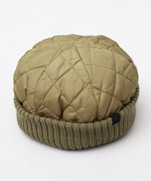 ReqHatter(レックハッター)の「キルティング ワイドリブ ロールワッチ(ニットキャップ/ビーニー・メンズ・ブラック/カーキ・FREE)」の3枚目の写真