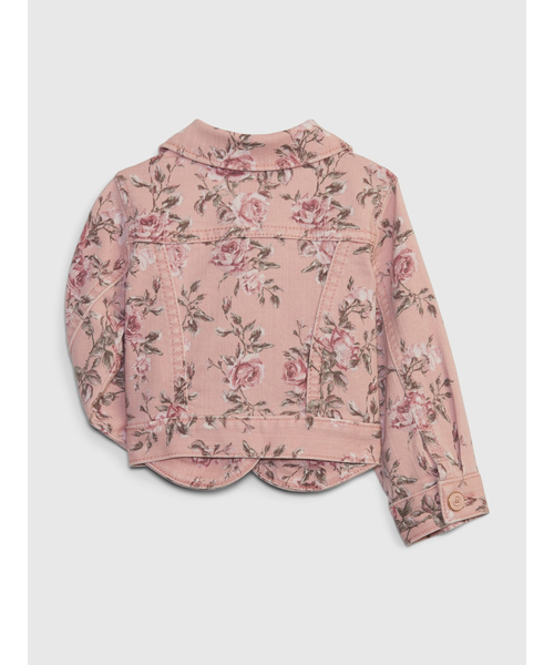 GAP（ギャップ）の「Gap × Loveshackfancy ウォッシュウェル フローラル アイコンデニムジャケット (ベビー)（デニムジャケット・キッズ・ピンク・18-24M/12-18M/6-12M）」の2枚目の写真