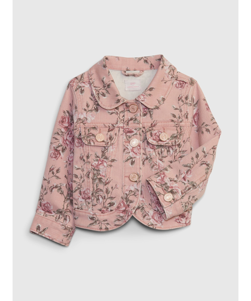 GAP（ギャップ）の「Gap × Loveshackfancy ウォッシュウェル フローラル アイコンデニムジャケット (ベビー)（デニムジャケット・キッズ・ピンク・18-24M/12-18M/6-12M）」の5枚目の写真