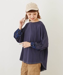 CUBE SUGAR（キューブシュガー）の「WEB限定カットソー×チェックドッキングプルオーバー（Tシャツ/カットソー）」