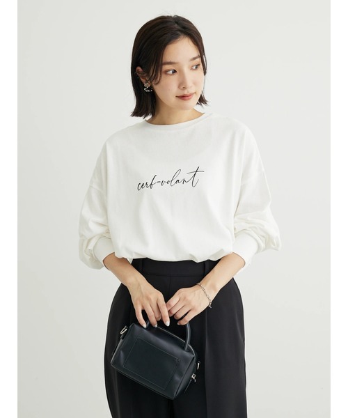 Green Parks(グリーンパークス)の「手書き風ロゴTEE(Tシャツ/カットソー・レディース・オフホワイト/ブラック/グレー・FREE)」の11枚目の写真