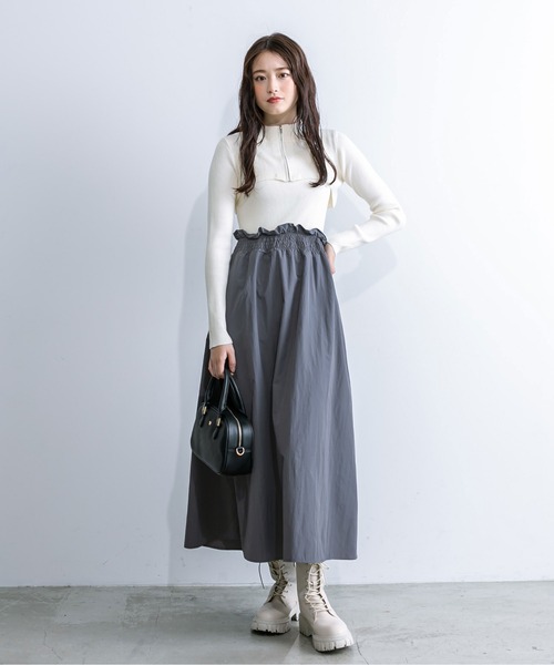 OLIVE des OLIVE（オリーブデオリーブ）の「【WEB限定】ZIPボレロ付ドッキングワンピース　1032090240（ワンピース・レディース・ラベンダー/オフホワイト/ブラック・FREE）」の9枚目の写真