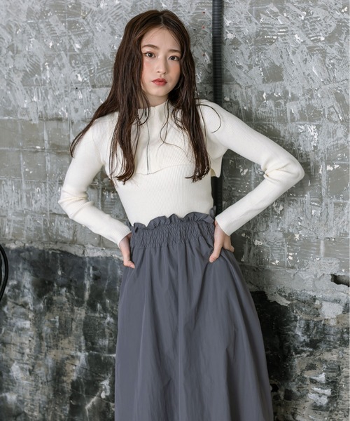 OLIVE des OLIVE（オリーブデオリーブ）の「【WEB限定】ZIPボレロ付ドッキングワンピース　1032090240（ワンピース・レディース・ラベンダー/オフホワイト/ブラック・FREE）」の6枚目の写真