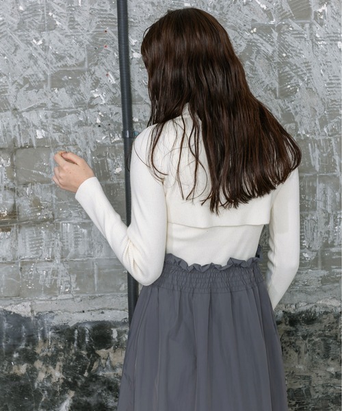 OLIVE des OLIVE（オリーブデオリーブ）の「【WEB限定】ZIPボレロ付ドッキングワンピース　1032090240（ワンピース・レディース・ラベンダー/オフホワイト/ブラック・FREE）」の8枚目の写真