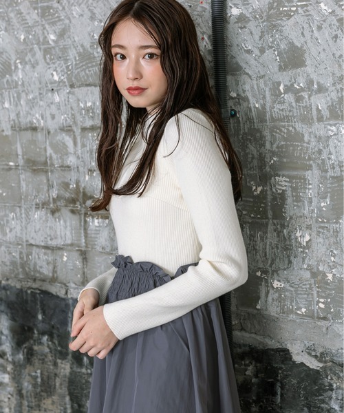 OLIVE des OLIVE ボウタイドッキングワンピ トップグレー ボウタイドッキングワンピ OLIVE des OLIVE トップグレー OLIVE