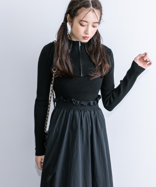 OLIVE des OLIVE（オリーブデオリーブ）の「【WEB限定】ZIPボレロ付ドッキングワンピース　1032090240（ワンピース・レディース・ラベンダー/オフホワイト/ブラック・FREE）」の21枚目の写真