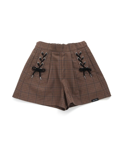 JENNI love（ジェニィラブ）の「【ウエスト調整可能】サイドレースアップチェックショーパン（その他パンツ・キッズ・ブラウン/グレー/グリーン・130cm/160cm/140cm/150cm）」の21枚目の写真