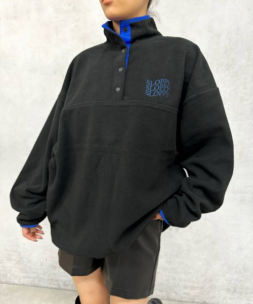 WHO'S WHO gallery(フーズフーギャラリー)の「【SLOPPY/スロッピー】フリーススタンドカラートップス(その他トップス・レディース・ブラック系その他/ブラック/ネイビー/ブルー系その他/ホワイト系その他/アイボリー・FREE/SMALL)」の4枚目の写真