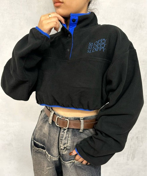 WHO'S WHO gallery(フーズフーギャラリー)の「【SLOPPY/スロッピー】フリーススタンドカラートップス(その他トップス・レディース・ブラック系その他/ブラック/ネイビー/ブルー系その他/ホワイト系その他/アイボリー・FREE/SMALL)」の1枚目の写真