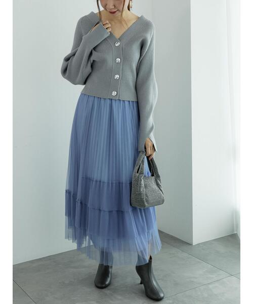 Te chichi（テチチ）の「【大人の洗練カラーニット】衿裏配色Vネック