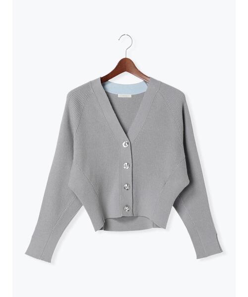 ひでこ　Cニット　グレー Te chichi（テチチ）の「【大人の洗練カラーニット】衿裏配色Vネック