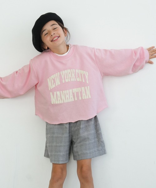 coca（coca）（コカ）の「キッズ　裏毛短丈ロゴトップス（スウェット・キッズ・ホワイト/ライトピンク・110/120/130/140）」の10枚目の写真