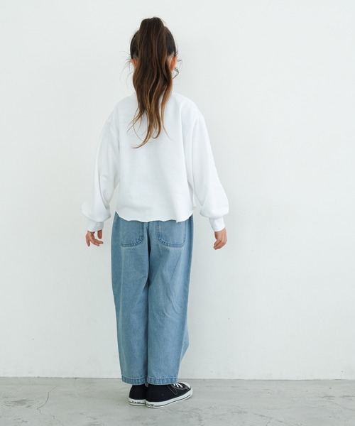 coca（coca）（コカ）の「キッズ　裏毛短丈ロゴトップス（スウェット・キッズ・ホワイト/ライトピンク・110/120/130/140）」の7枚目の写真