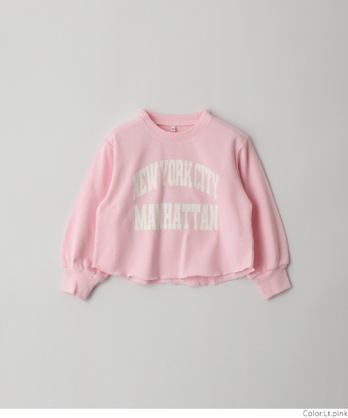 coca（coca）（コカ）の「キッズ　裏毛短丈ロゴトップス（スウェット・キッズ・ホワイト/ライトピンク・110/120/130/140）」の12枚目の写真