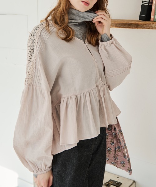 Crisp（クリスプ）の「タートルスリットスリーブニット（ニット/セーター・レディース・グレー/イエロー/ブルー/アイボリー・FREE）」の14枚目の写真