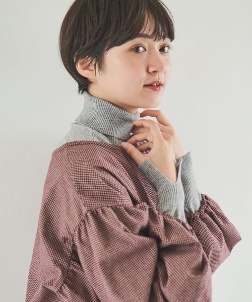 Crisp（クリスプ）の「タートルスリットスリーブニット（ニット/セーター・レディース・グレー/イエロー/ブルー/アイボリー・FREE）」の16枚目の写真